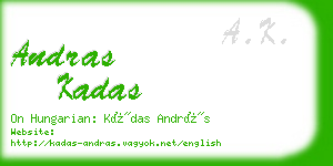 andras kadas business card